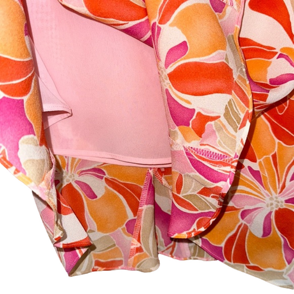 Y2K VINTAGE Talbots Ladies Silk Tropical Floral Skirt Size 16 P - Picture 7 of 8